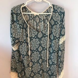 Blue dress with lace detail